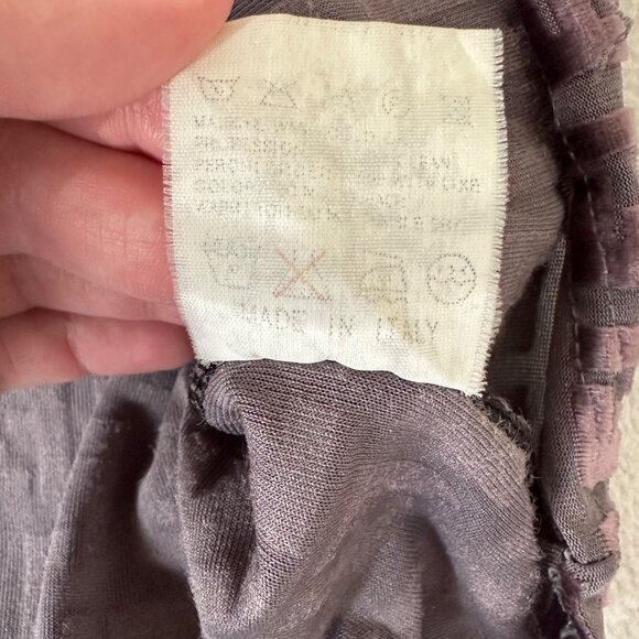 Fendi Jeans Vintage Zucca Velvet Sheer Long Sleeve Shirt Top Size S ? Purple - Picture 8 of 14